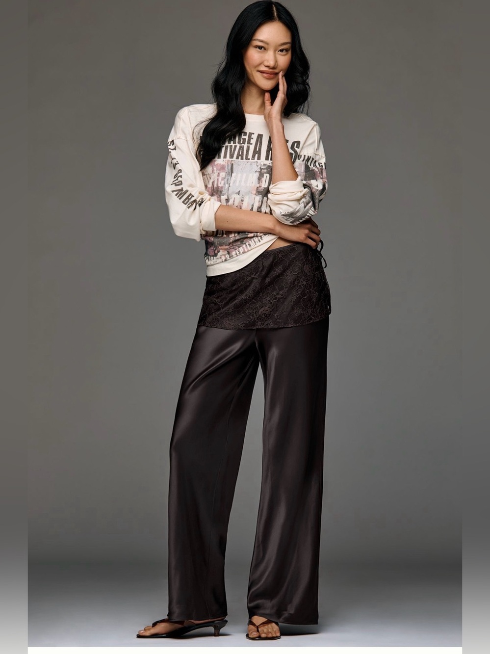 Anthropologie Tilda Pull-On Wide-Leg Lace-Wrap Pants xs